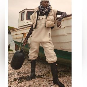 Free People Hit The Slopes Salopette overall Fleece Ski Jumpsuit